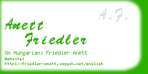 anett friedler business card